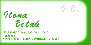 ilona belak business card